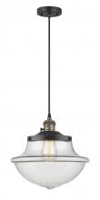 Innovations Lighting 201CSW-BAB-G542-LED - Oxford - 1 Light - 12 inch - Black Antique Brass - Cord hung - Mini Pendant