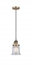  201CSW-BB-G182S - Canton - 1 Light - 5 inch - Brushed Brass - Cord hung - Mini Pendant