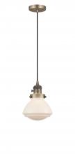  201CSW-BB-G321-LED - Olean - 1 Light - 7 inch - Brushed Brass - Cord hung - Mini Pendant