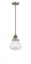  201CSW-BB-G324-LED - Olean - 1 Light - 7 inch - Brushed Brass - Cord hung - Mini Pendant