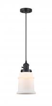  201CSW-BK-G181-LED - Canton - 1 Light - 6 inch - Matte Black - Cord hung - Mini Pendant