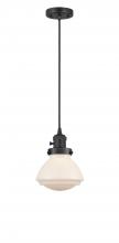  201CSW-BK-G321-LED - Olean - 1 Light - 7 inch - Matte Black - Cord hung - Mini Pendant