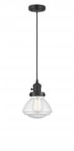  201CSW-BK-G324-LED - Olean - 1 Light - 7 inch - Matte Black - Cord hung - Mini Pendant