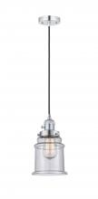  201CSW-PC-G184-LED - Canton - 1 Light - 6 inch - Polished Chrome - Cord hung - Mini Pendant