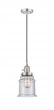  201CSW-PN-G184-LED - Canton - 1 Light - 6 inch - Polished Nickel - Cord hung - Mini Pendant