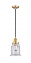  201CSW-SG-G182-LED - Canton - 1 Light - 6 inch - Satin Gold - Cord hung - Mini Pendant