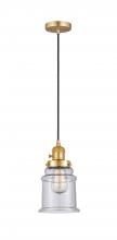  201CSW-SG-G184 - Canton - 1 Light - 6 inch - Satin Gold - Cord hung - Mini Pendant