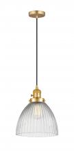 Innovations Lighting 201CSW-SG-G222-LED - Seneca Falls - 1 Light - 10 inch - Satin Gold - Cord hung - Mini Pendant