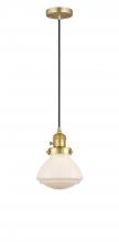  201CSW-SG-G321-LED - Olean - 1 Light - 7 inch - Satin Gold - Cord hung - Mini Pendant