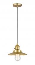  201CSW-SG-M4-LED - Railroad - 1 Light - 8 inch - Satin Gold - Cord hung - Mini Pendant