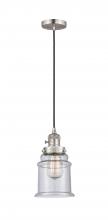  201CSW-SN-G184-LED - Canton - 1 Light - 6 inch - Brushed Satin Nickel - Cord hung - Mini Pendant