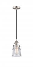  201CSW-SN-G184S-LED - Canton - 1 Light - 5 inch - Brushed Satin Nickel - Cord hung - Mini Pendant