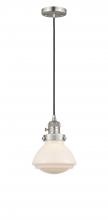  201CSW-SN-G321-LED - Olean - 1 Light - 7 inch - Brushed Satin Nickel - Cord hung - Mini Pendant