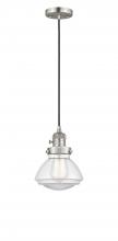  201CSW-SN-G322-LED - Olean - 1 Light - 7 inch - Brushed Satin Nickel - Cord hung - Mini Pendant