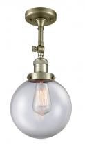  201F-AB-G202-8 - Beacon - 1 Light - 8 inch - Antique Brass - Semi-Flush Mount