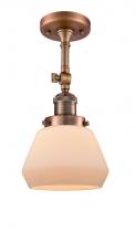  201F-AC-G171 - Fulton - 1 Light - 7 inch - Antique Copper - Semi-Flush Mount