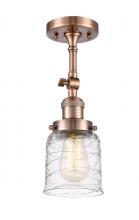 Innovations Lighting 201F-AC-G513-LED - Bell - 1 Light - 5 inch - Antique Copper - Semi-Flush Mount