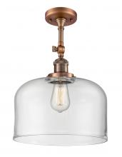 Innovations Lighting 201F-AC-G72-L - Bell - 1 Light - 12 inch - Antique Copper - Semi-Flush Mount