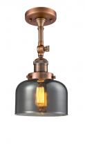  201F-AC-G73 - Bell - 1 Light - 8 inch - Antique Copper - Semi-Flush Mount