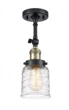 Innovations Lighting 201F-BAB-G513-LED - Bell - 1 Light - 5 inch - Black Antique Brass - Semi-Flush Mount