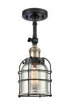  201F-BAB-G58-CE - Bell Cage - 1 Light - 6 inch - Black Antique Brass - Semi-Flush Mount