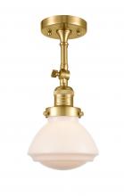  201F-SG-G321-LED - Olean - 1 Light - 7 inch - Satin Gold - Semi-Flush Mount