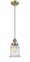  201S-AB-G184-LED - Canton - 1 Light - 7 inch - Antique Brass - Stem Hung - Mini Pendant