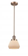  201S-AC-G171 - Fulton - 1 Light - 7 inch - Antique Copper - Stem Hung - Mini Pendant