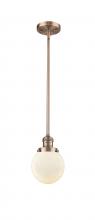  201S-AC-G201-6 - Beacon - 1 Light - 6 inch - Antique Copper - Stem Hung - Mini Pendant