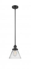  201S-BK-G42 - Cone - 1 Light - 8 inch - Matte Black - Stem Hung - Mini Pendant