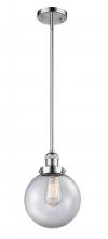  201S-PC-G202-8 - Beacon - 1 Light - 8 inch - Polished Chrome - Stem Hung - Mini Pendant