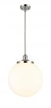  201S-PN-G201-14-LED - Beacon - 1 Light - 14 inch - Polished Nickel - Stem Hung - Pendant