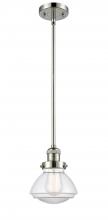  201S-PN-G322-LED - Olean - 1 Light - 7 inch - Polished Nickel - Stem Hung - Mini Pendant