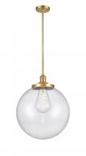  201S-SG-G204-16 - Beacon - 1 Light - 16 inch - Satin Gold - Stem Hung - Pendant