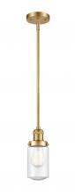  201S-SG-G314-LED - Dover - 1 Light - 5 inch - Satin Gold - Stem Hung - Mini Pendant