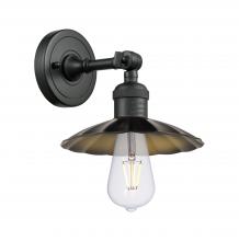  203-BK-M17-BK - Scallop - 1 Light - 8 inch - Matte Black - Sconce