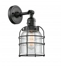  203SW-BK-G54-CE - Bell Cage - 1 Light - 6 inch - Matte Black - Sconce