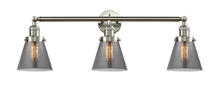  205-SN-G63 - Cone - 3 Light - 30 inch - Brushed Satin Nickel - Bath Vanity Light