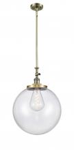  206-AB-G202-16 - Beacon - 1 Light - 12 inch - Antique Brass - Stem Hung - Mini Pendant