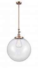  206-AC-G202-18 - Beacon - 1 Light - 12 inch - Antique Copper - Stem Hung - Mini Pendant