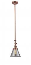  206-AC-G43 - Cone - 1 Light - 8 inch - Antique Copper - Stem Hung - Mini Pendant