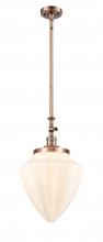  206-AC-G661-12-LED - Bullet - 1 Light - 12 inch - Antique Copper - Stem Hung - Mini Pendant