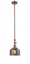  206-AC-G73 - Bell - 1 Light - 8 inch - Antique Copper - Stem Hung - Mini Pendant