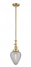  206-SG-G165-LED - Geneseo - 1 Light - 7 inch - Satin Gold - Stem Hung - Mini Pendant