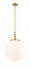  206-SG-G201-16 - Beacon - 1 Light - 12 inch - Satin Gold - Stem Hung - Mini Pendant