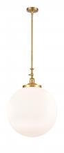  206-SG-G201-18 - Beacon - 1 Light - 12 inch - Satin Gold - Stem Hung - Mini Pendant