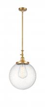  206-SG-G204-14 - Beacon - 1 Light - 12 inch - Satin Gold - Stem Hung - Mini Pendant