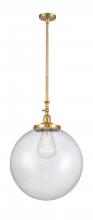  206-SG-G204-18 - Beacon - 1 Light - 12 inch - Satin Gold - Stem Hung - Mini Pendant