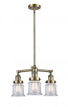  207-AB-G182S-LED - Canton - 3 Light - 18 inch - Antique Brass - Stem Hung - Chandelier