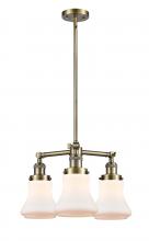  207-AB-G191-LED - Bellmont - 3 Light - 18 inch - Antique Brass - Stem Hung - Chandelier